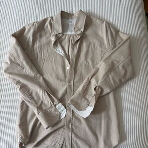 Mr P Beige flannel button up Shirt